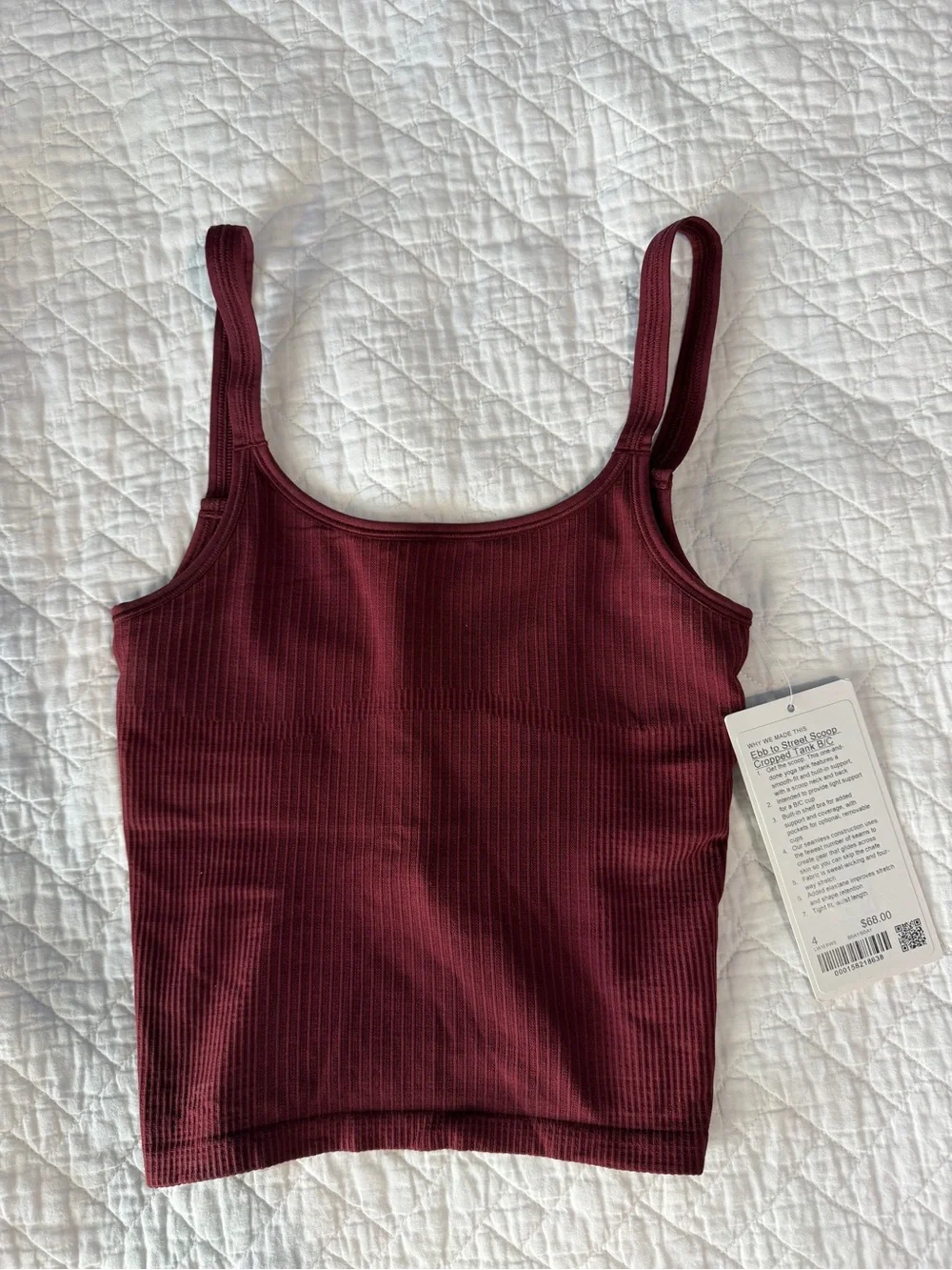 Lululemon Ebb to street Scoop Cropped Tank